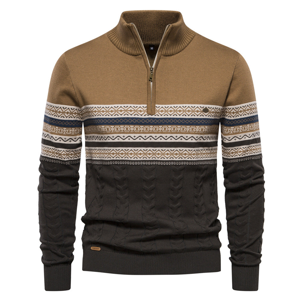 Mesh-Knit Cotton Quarter-Zip Jumper Kent