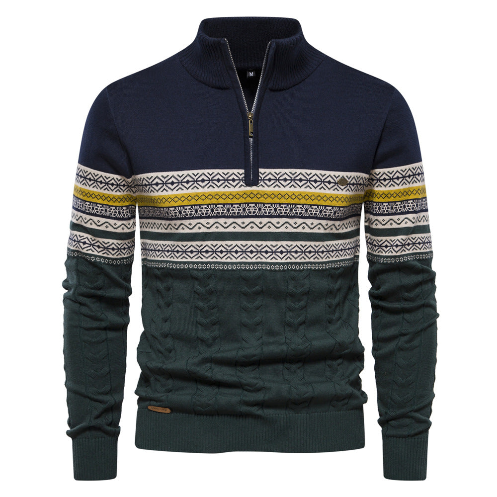Mesh-Knit Cotton Quarter-Zip Jumper Kent