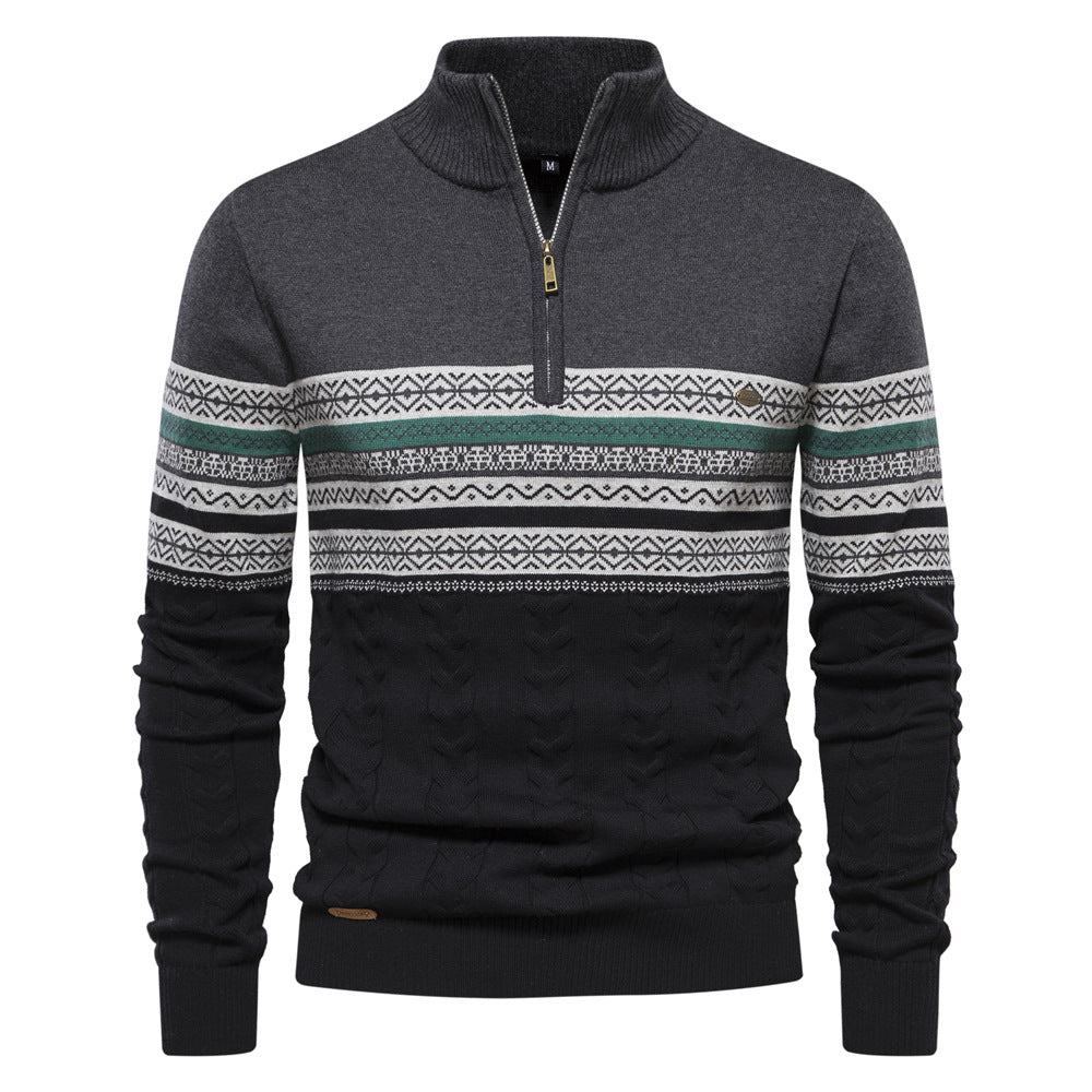 Mesh-Knit Cotton Quarter-Zip Jumper Kent