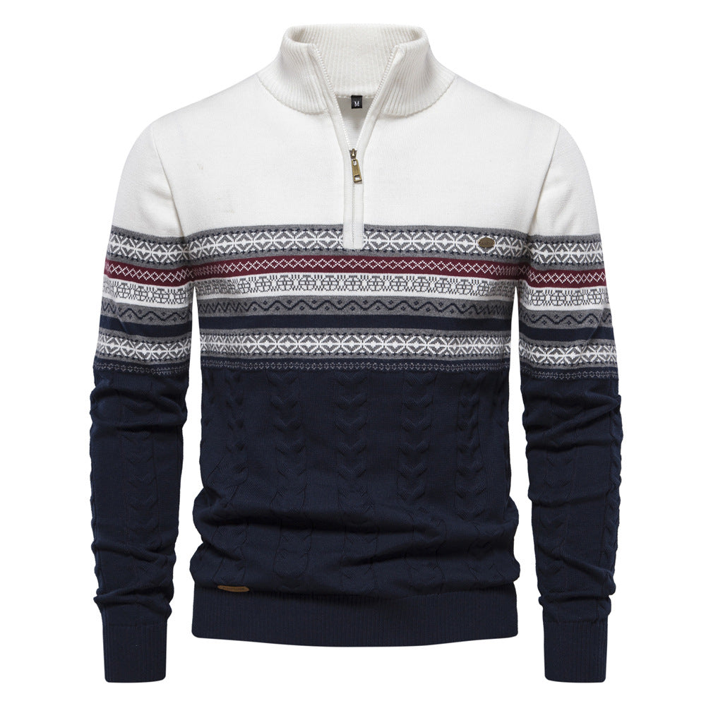 Mesh-Knit Cotton Quarter-Zip Jumper Kent