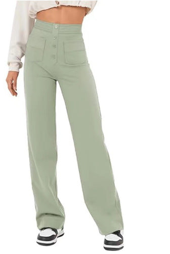 Pantalones de talle alto con botones Greenwich